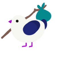 cloud eater, a white and navy chicken