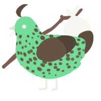 mint chocy chip g1, a spring and bark chicken with a speckle pattern