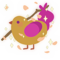 pj, a gold and amethyst chicken