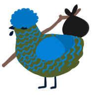 A olive and sapphire chicken with a lace pattern