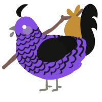 (unnamed), a blurple and black chicken with a lace pattern