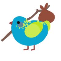 roy, a cerulean and lime chicken with a neck-speckle pattern