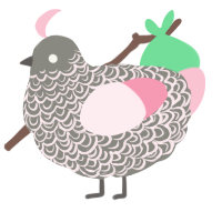 A ash and rose chicken with a double-lace pattern