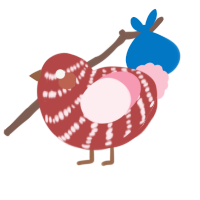 Ellie, a red and rose chicken with a bar pattern