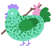 (unnamed), a mint and viridian chicken with a speckle pattern
