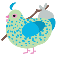 (unnamed), a gluppy and cerulean chicken with a speckle pattern