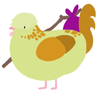 (unnamed), a lemon and ochre chicken with a neck-speckle pattern