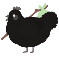 A sable chicken with a double-lace pattern