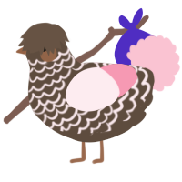 A bark and rose chicken with a lace pattern
