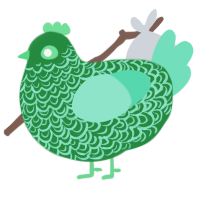 (unnamed), a viridian and mint chicken with a double-lace pattern