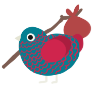 (unnamed), a sea and crimson chicken with a lace pattern