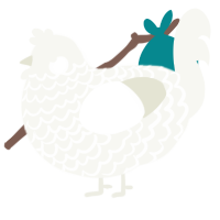 (unnamed), a white chicken with a lace pattern