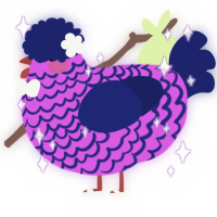 jyothi, a orchid and navy chicken with a lace pattern