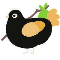 A black and honey chicken