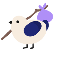 Ballpoint, a cream and navy chicken