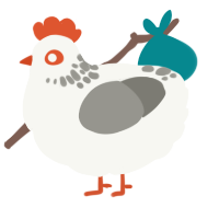 (unnamed), a white and ash chicken with a neck-speckle pattern