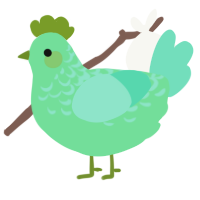 A spring and mint chicken with a half-lace pattern