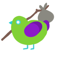 Undiscover him, a grass and violet chicken