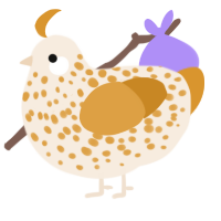 A cream and orange chicken with a speckle pattern