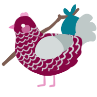 The Sauce, a maroon and silver chicken with a lace pattern