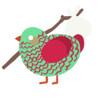 Festive Toxic Sludge, a spring and crimson chicken with a lace pattern