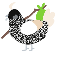 (unnamed), a black and cream chicken with a double-lace pattern