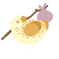Sunshine, a cream and orange chicken with a half-lace pattern