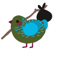 (unnamed), a olive and cerulean chicken with a half-lace pattern