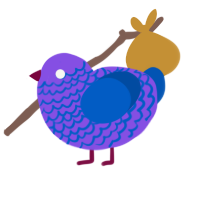 (unnamed), a blurple and ultramarine chicken with a lace pattern