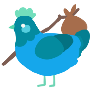 A sky and sea chicken with a head pattern