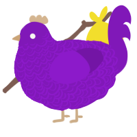 Tapinophobia, a violet chicken with a double-lace pattern