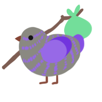 Tetanophobia, a ash and blurple chicken with a bar pattern