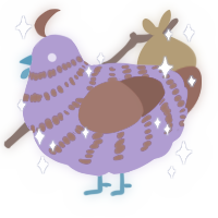 没有希望, a blurple and russet chicken with a bar pattern