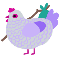 RuBeak, a mist and lilac chicken with a lace pattern
