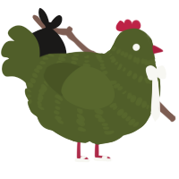 A olive chicken with a bar pattern