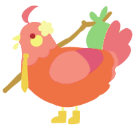 A crimson and amethyst chicken with a head pattern