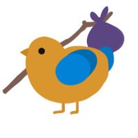 Gloom, a orange and sapphire chicken