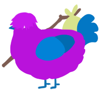 Tynder, a amethyst and sapphire chicken