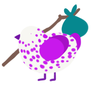 (unnamed), a white and amethyst chicken with a speckle pattern