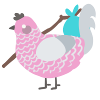 (unnamed), a pink and mist chicken with a lace pattern