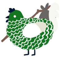 (unnamed), a leaf and white chicken with a lace pattern