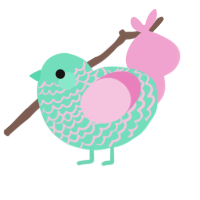 (unnamed), a mint and pink chicken with a lace pattern