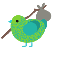(unnamed), a grass and turquoise chicken with a double-lace pattern