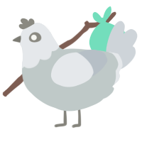 Ghost of Chicago, a silver and mist chicken with a head pattern