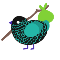 (unnamed), a black and turquoise chicken with a lace pattern