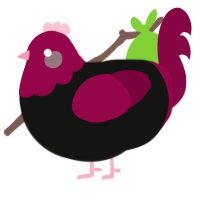 (unnamed), a black and maroon chicken with a head pattern