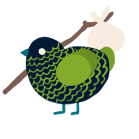 Grouse, a tumblr and chartreuse chicken with a lace pattern