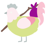 A lemon and rose chicken with a head pattern