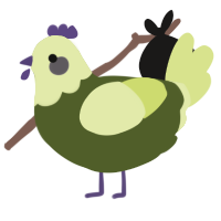 A olive and lemon chicken with a head pattern