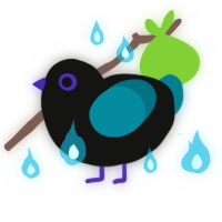 Nevermore, a black and sea chicken
